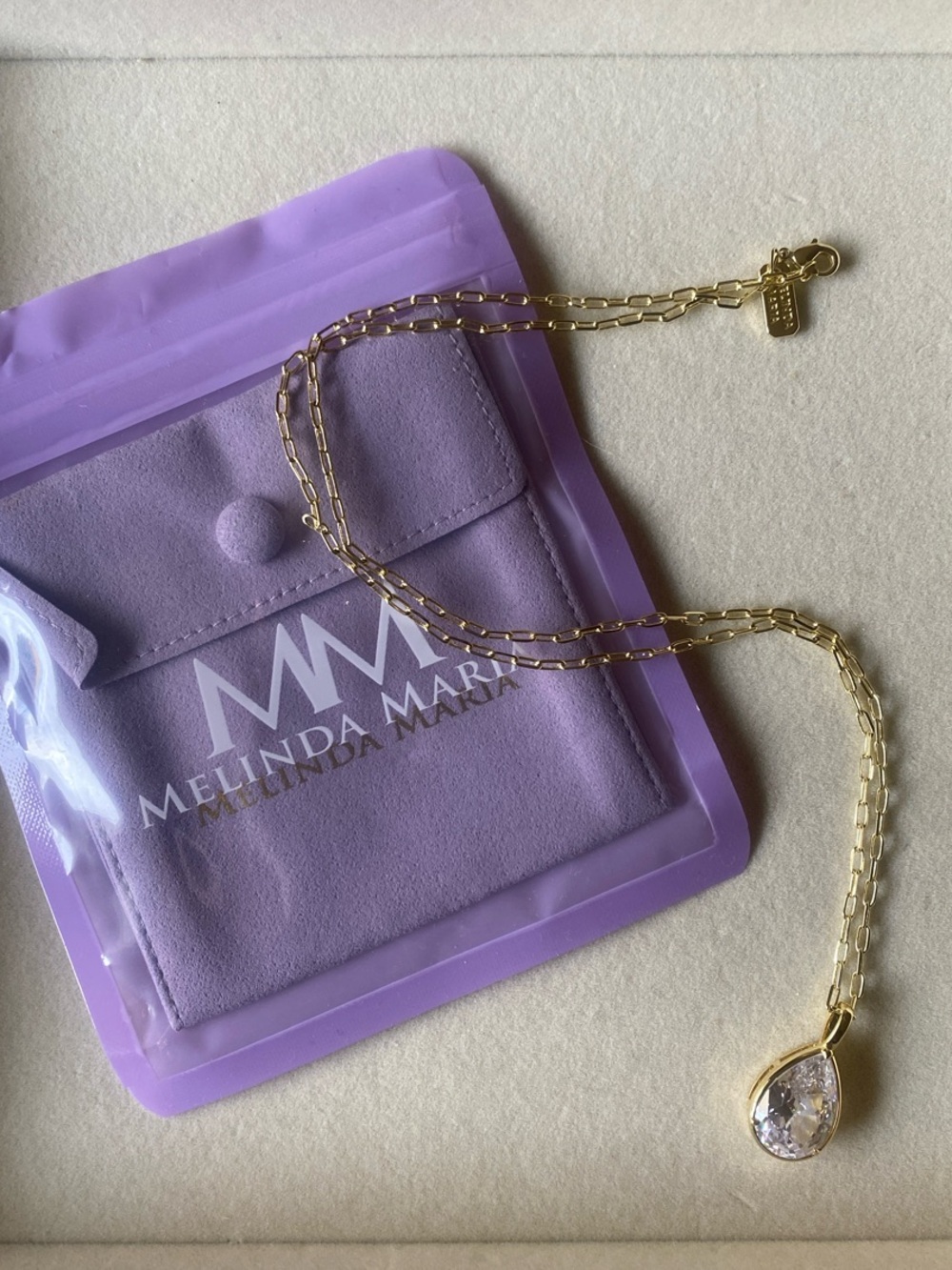 Melinda Maria Gold Teardrop Necklace